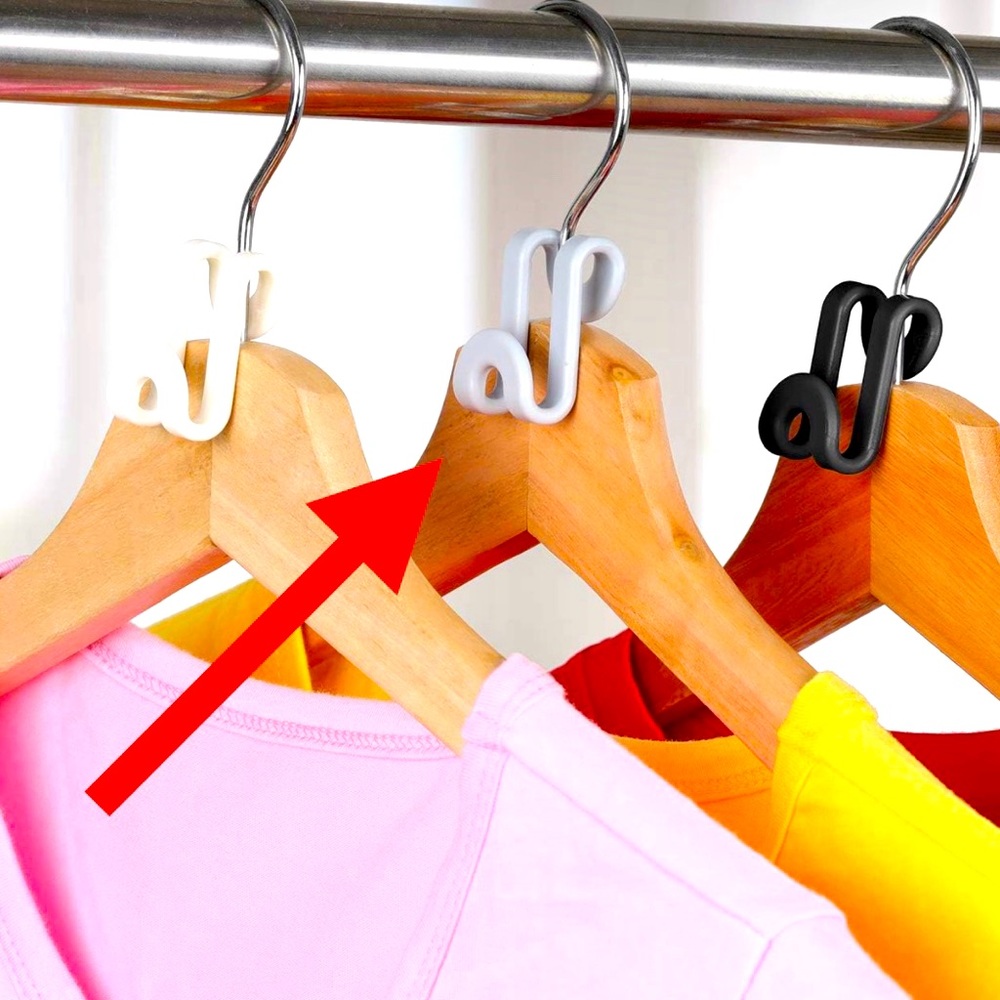 1 Set (30) Grey Closet Organizers. Clothes Hanger Extender Hooks